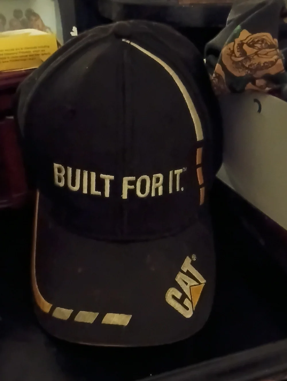 Jellycat Black and Gold 'Built For It' CAT Logo Baseball Cap
